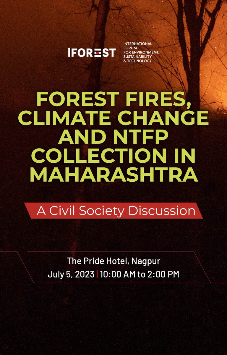 #eventalert
Join us in Nagpur as we host a civil society dialogue, the third in our series of state-level dialogues, on forest fires, climate change and NTFP collection. Stay tuned for more details!

Register here: forms.office.com/r/PjbZc0pMz3

#forestfires #NTFPs #climatecrisis