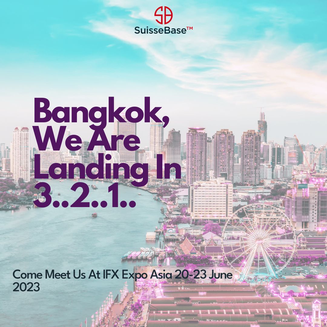 SuisseBase™ has arrived at IFX Expo Asia in Bangkok today! Join us to witness the future of finance firsthand! 
Discover groundbreaking solutions, advanced technologies, and game-changing tools. 
#SuisseBase #IFXExpoAsia2023 #FutureOfFinance #BangkokToday