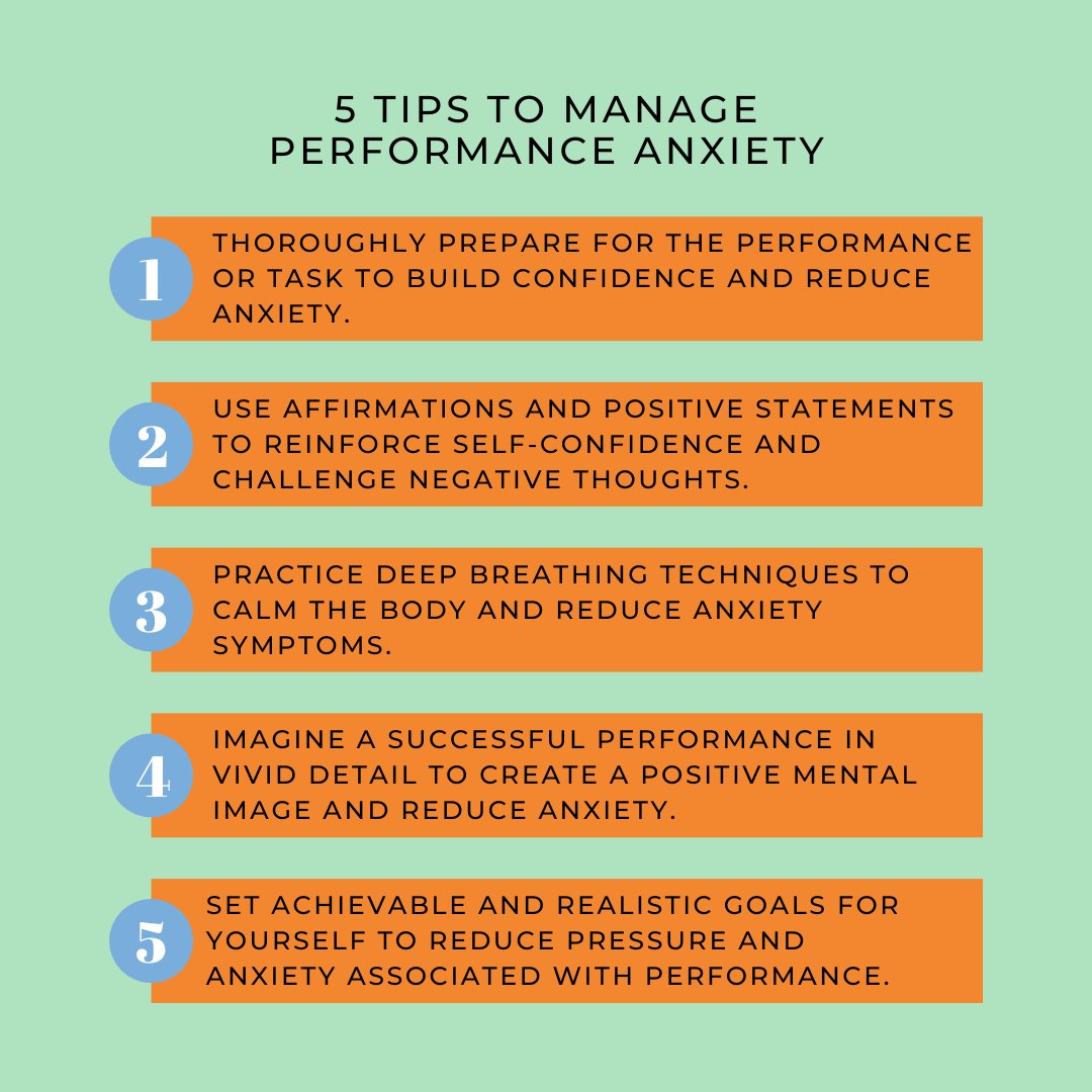 Tips to manage performance anxiety. 🌟
#mindpower #unleashpotential