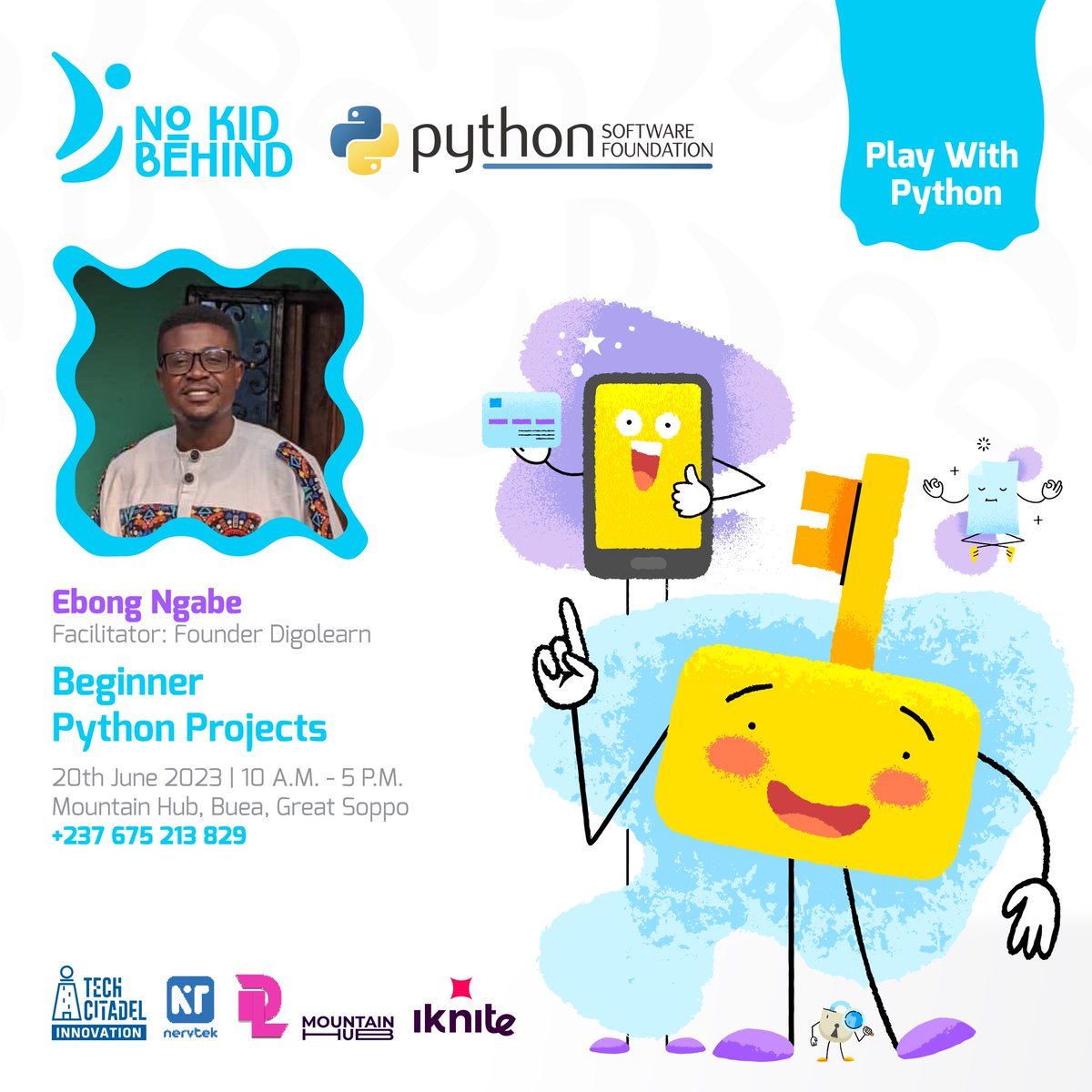 nokidbehind_inc's tweet photo. Meet one of the  Ressource persons of the day.🤗

PlayWithPython happening today as from 10 A.M.  at MountainHubMountainHub🥳 

#playwithpython #NokidBehind https://t.co/GPTnXMZgW5