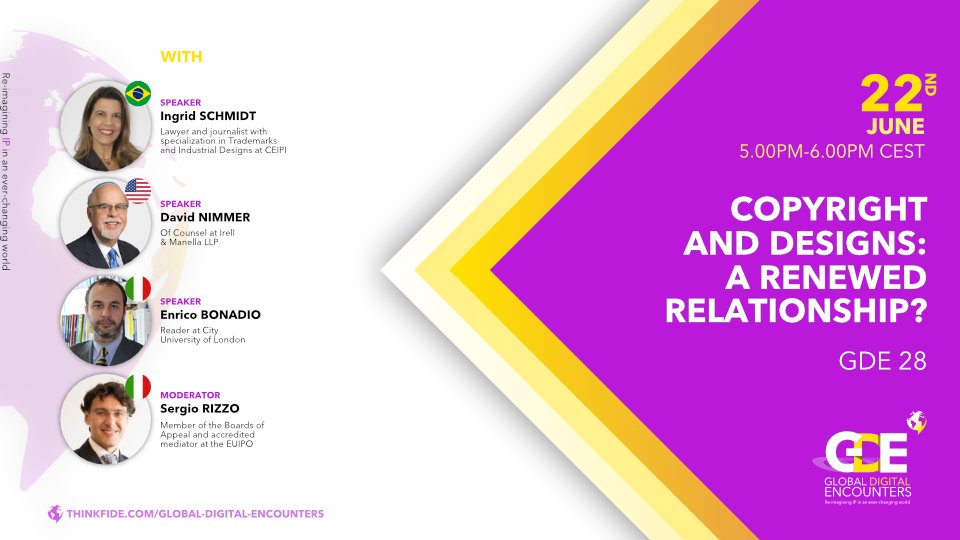 fide_fundacion's tweet photo. 📢 2 days left! 

GDE 28: #Copyright And #Designs: A Renewed Relationship?

📆 This Thursday, 22nd of June 
⌚ From 5 to 6 pm CEST

Register now at 👉 https://t.co/RzSn8XYFTc

#GlobalDigitalEncounters #IntellectualProperty #IP https://t.co/F0oDz3eslC