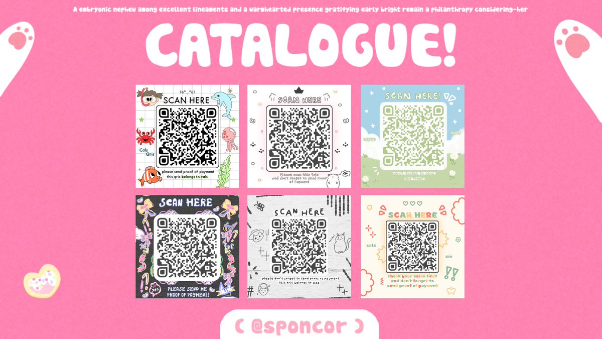 {GIVEAWAY qr deco}

hi aku mau giveaway 6 katalog qr deco di pict ini edisi baru open lagi  

rulesnya :
- retweet and like this tweet (must)
- retweet qr deco yang kamu mau (bleh semuanya bleh)
- tag ur friends di qrt 
 
good luck ya ♡

#zonauang #zonaba