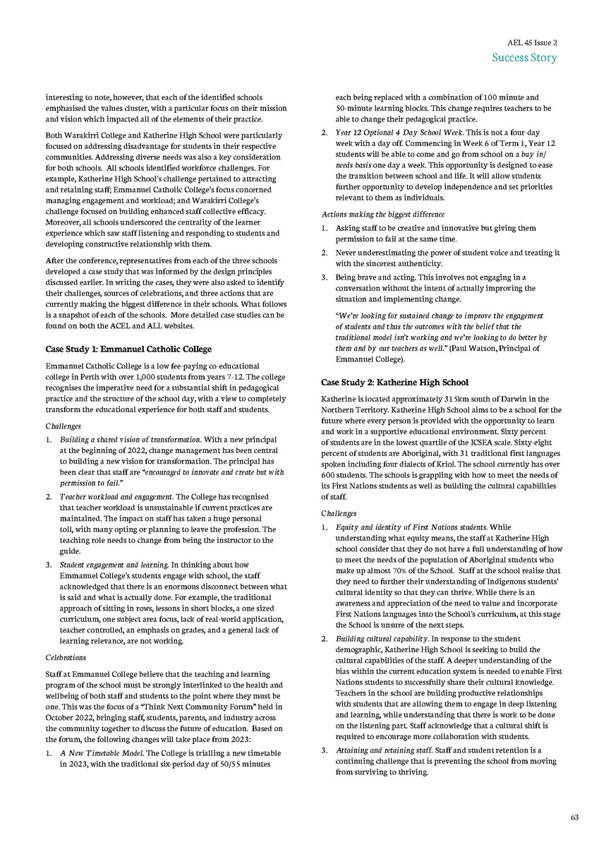 📖 Check out the 6-page synopsis on the @acelaustralia conference The conference featured case studies from frontline Principals and a keynote from our CEO @LoukaParry. In partnership with @NSWeducation.