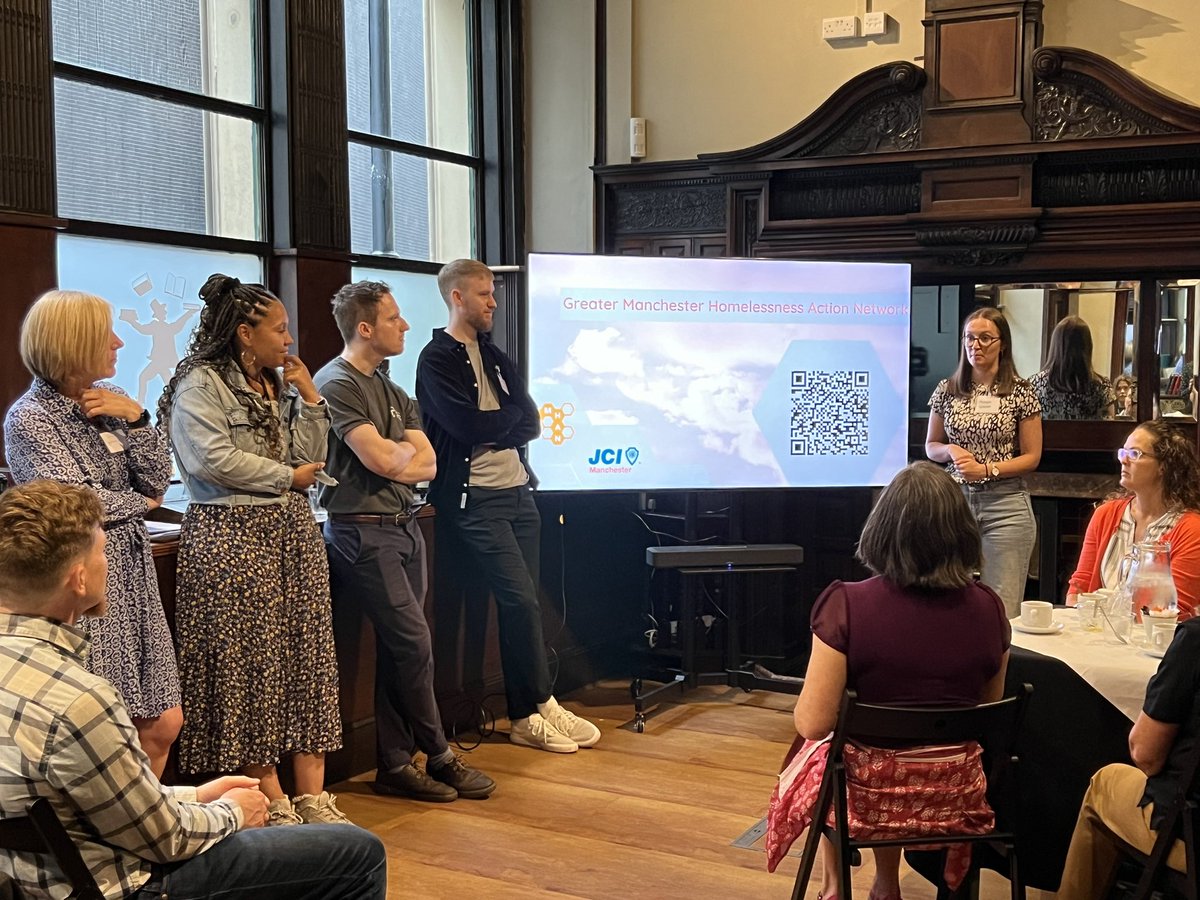 Great to be at the <a href="/JCIManchester/">JCI Manchester</a> and <a href="/TheGMHAN/">GMHAN</a> event this morning talking about how their members can help tackle homelessness