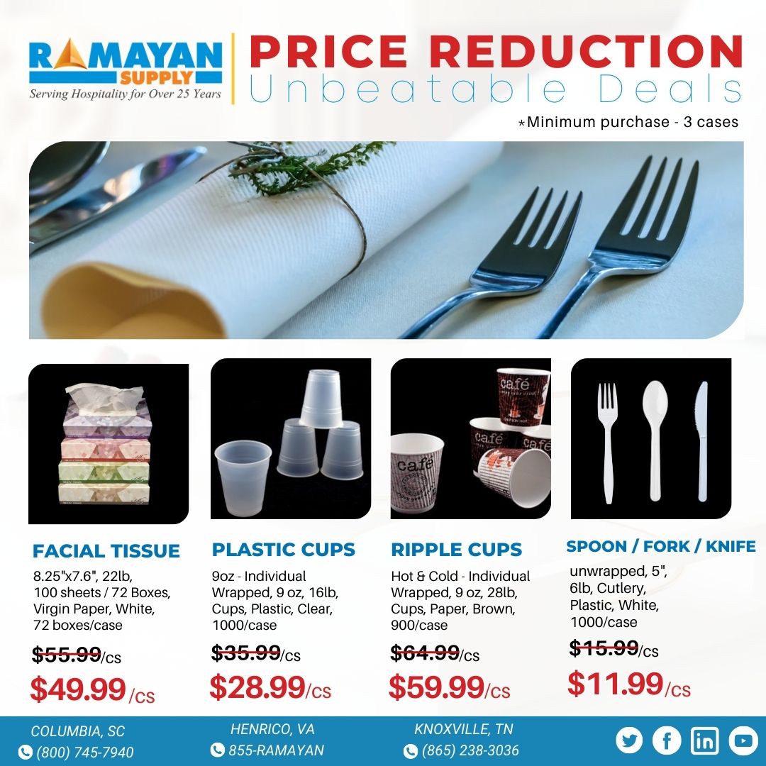 Offering price reductions on select items!  Get your favorite products with our limited-time offer
Shop Now: ramayansupply.com
#reductions #hotelsupplystore #hotelmotelsupply #hotelsuppliers #hotelsupplies #wholesalers #offers #discounts #deals #ramayansupply