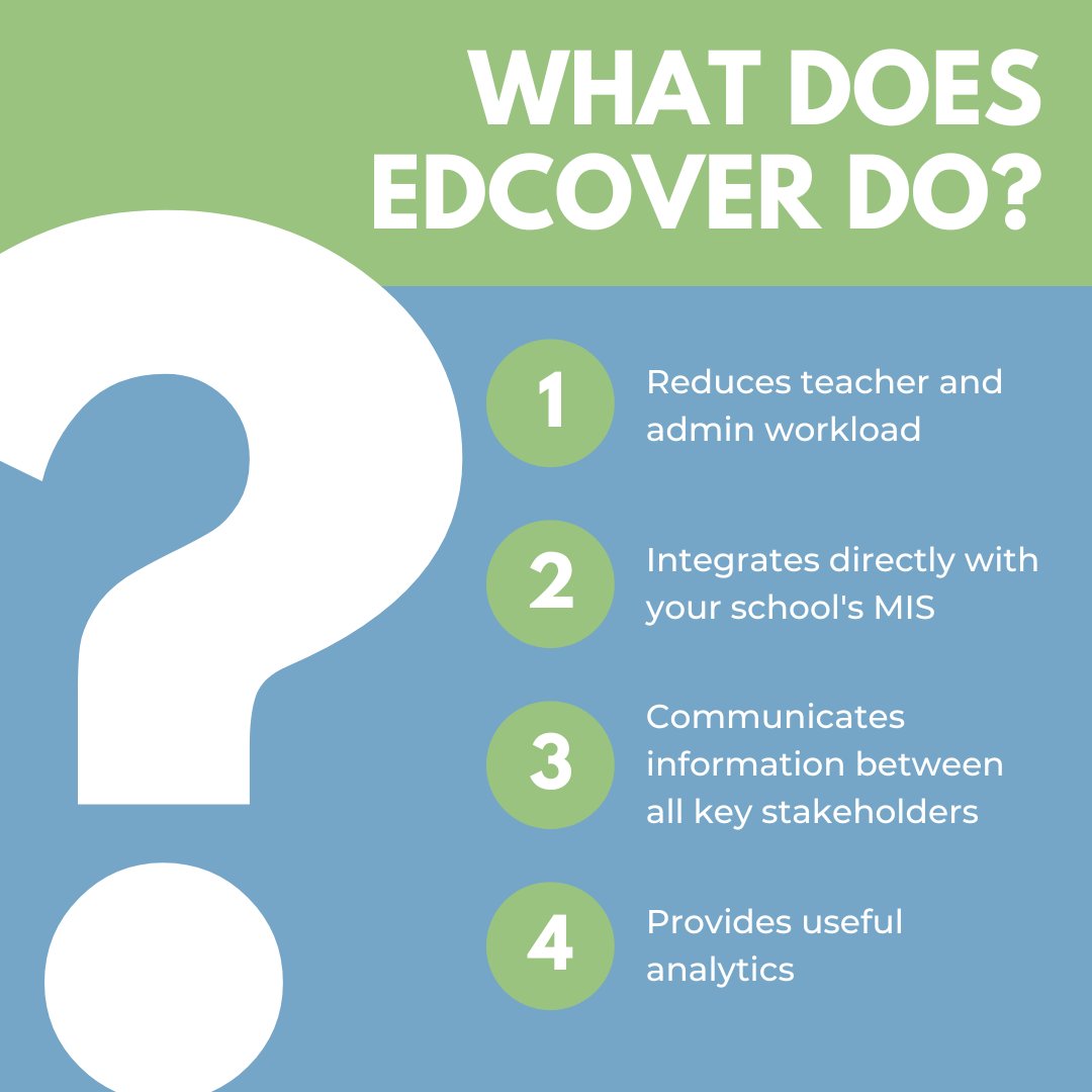 Edcover1's tweet photo. Edcover provides schools with a one stop solution to the many challenges associated with cover lessons. ππ«
By harnessing current technologies, we facilitate seamless communication which allows schools to maximise the effectiveness of any lesson in need of cover.π¨βπ«β‘οΈπ©βπ»
#edcover https://t.co/Io1rsGuExn