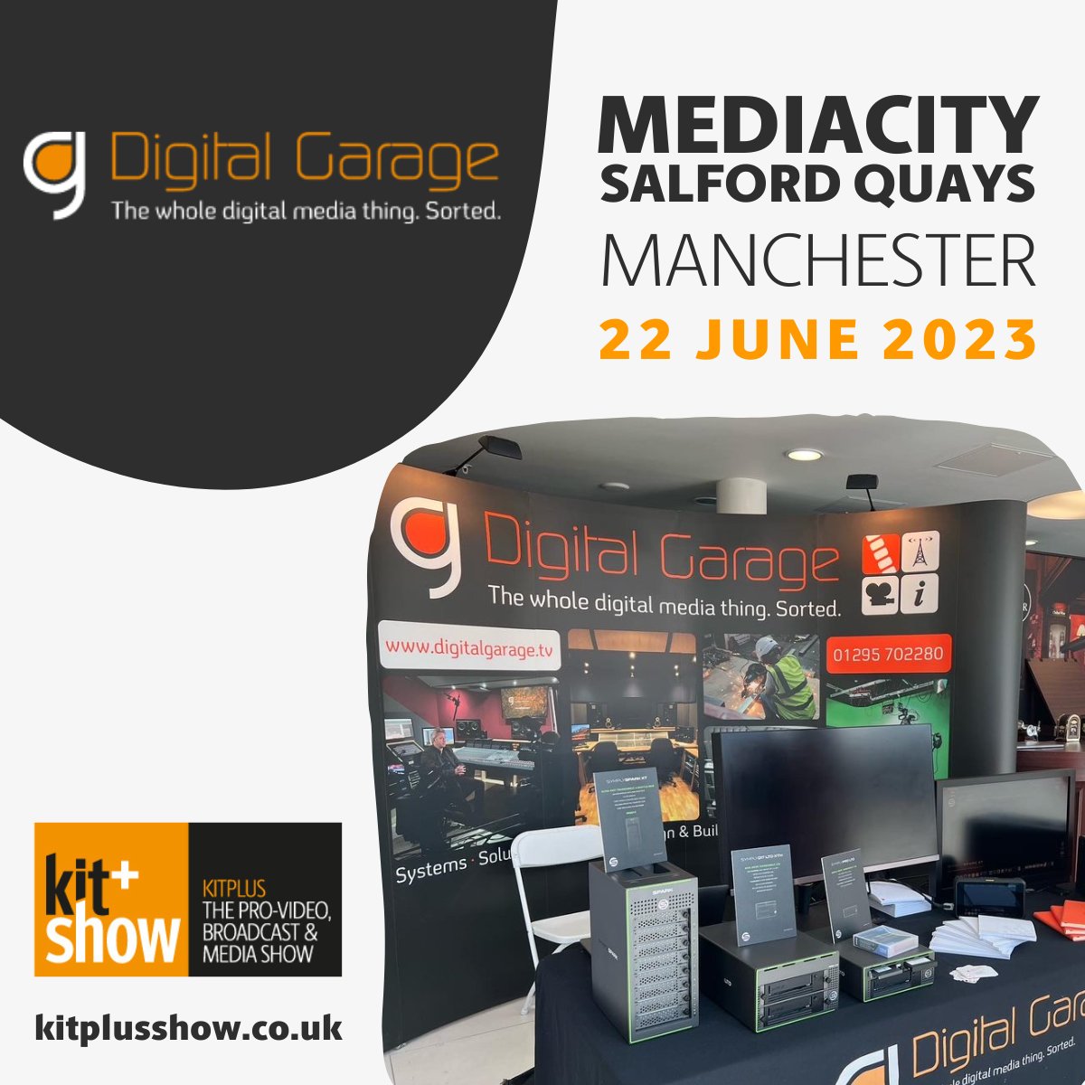 kitplusshow's tweet photo. We look forward to seeing the @DigitalGarageTV team this Thursday at the #KitPlusShow! They'll be joined by @Cinedeck and @EditShare so be sure to stop by their stand and say hello! Grab your free spot here: https://t.co/99Ibq2S2UL #KitPlus #media #broadcast #audio #video https://t.co/FZDvhmQiBf