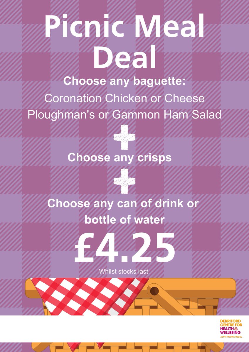 🥖Order yours now from The Lounge!🧀

Picnic meal deal for £4.25!

(Whilst stocks last)