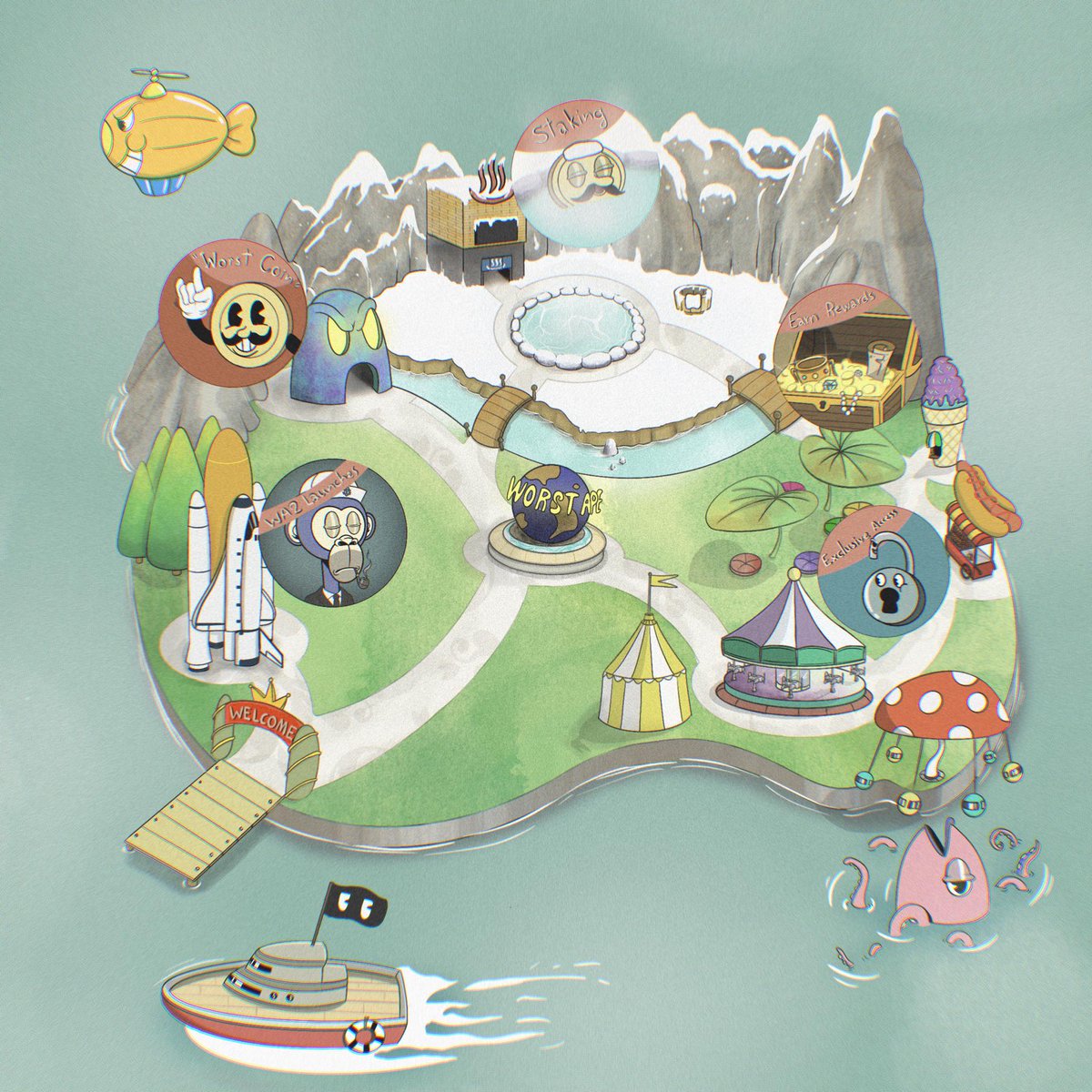 Roadmap for Worst Ape Vol.2

-Launch of WA2 (all mints are out) 7/13/2023

-Worst coin of all time

-A stake system

-Stake and earn rewards

-Exclusive Access