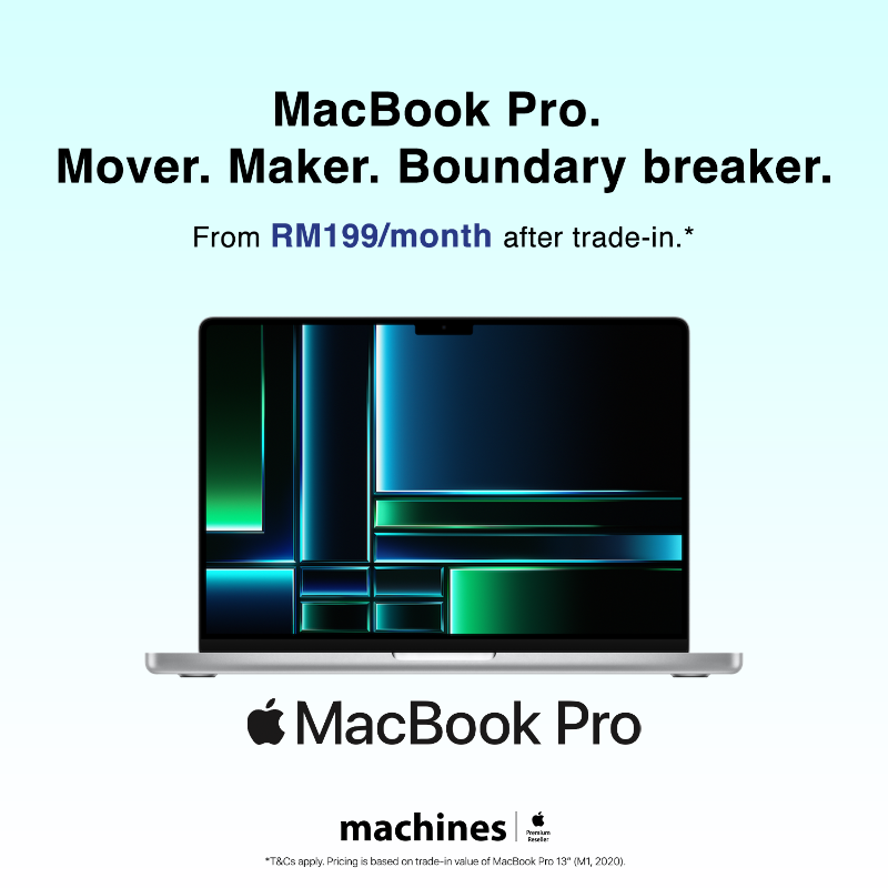 MachinesAPR's tweet photo. Trade-in your old Mac with us to enjoy great savings on the MacBook Pro (M2 Pro). T&amp;Cs apply.