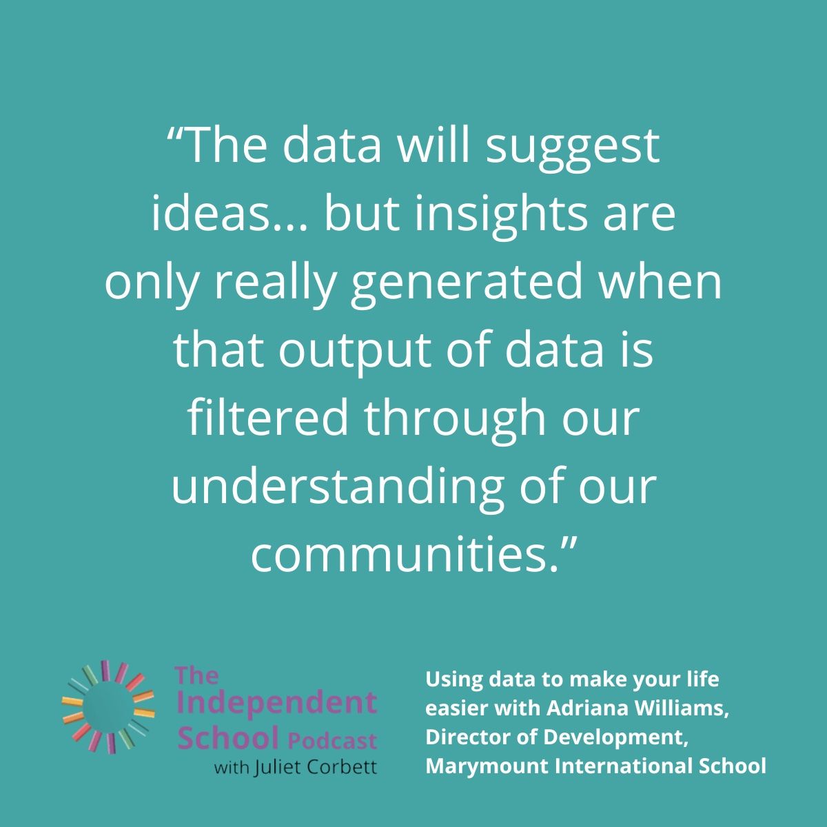 Adriana Williams, Director of Development at Marymount International School London loves to ensure data sparks joy for developmental professionals. Her points in this episode do just that!

bit.ly/44Q6OWC

#strategy #strategicdecisions #culture