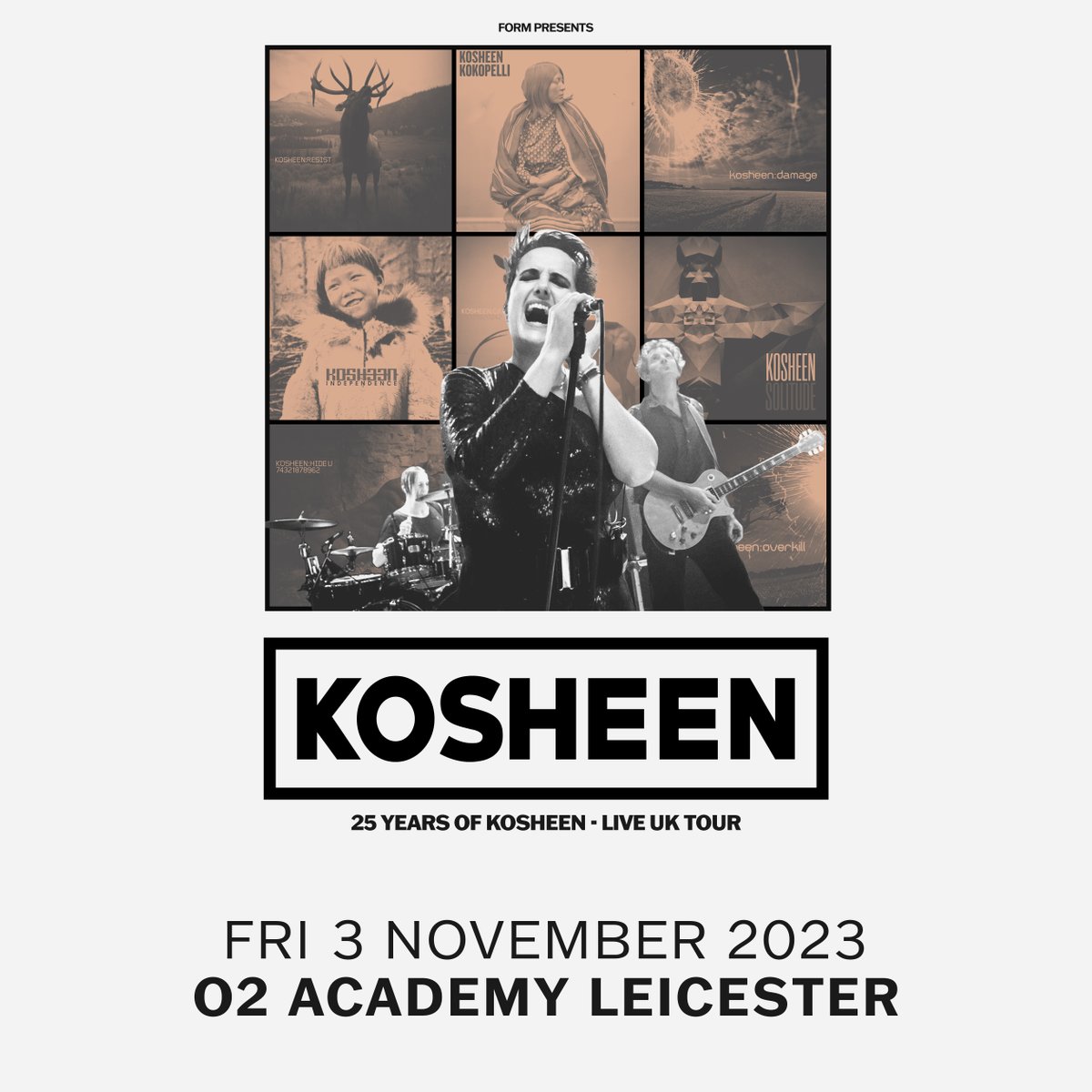 .<a href="/KosheenOfficial/">Kosheen</a> broke into prominence with their hit ‘Hide U‘ off their debut album in 2001, the platinum-selling ‘Resist’. Catch them here celebrating 25 years of music - Friday 03 November. 

Priority Tickets on sale now. Head to #O2Priority - amg-venues.com/RqYC50OSt1i