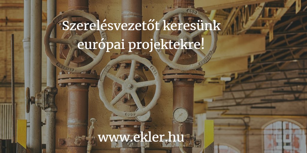 Eklerdr's tweet photo. Szerelésvezetőt keresünk külföldi munkavégzésre, karbantartásokra, leállásokra. A jellemzően 6 hetes projektek Európa különböző országaiban adnak feladatot a kivitelezésben jártas gépészmérnököknek. Jelentlezni az ekler@ekler.hu címre küldött önéletarjzzal lehet. #karrier #Ekler https://t.co/IxEyV5SBXo