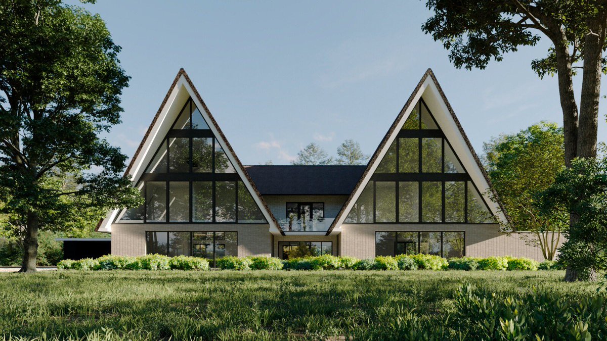 Villabouw van een moderne twin schuurwoning. #bouwplan
#villabouw
#droomhuis #woningontwerp