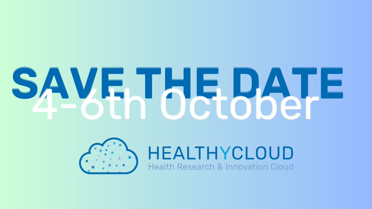 🗓️ Save The Date! 🎉

Join us for the culminating event of #HealthyCloud 🌍💡

📌 Valencia, Spain
🗓️ 4th - 6th October, 2023

#HealthResearch & #PersonalizedMedicine 🩺💊

Stay tuned for more details! #HRIC2023

🌐🔬 Together, let's shape the future of healthcare!
