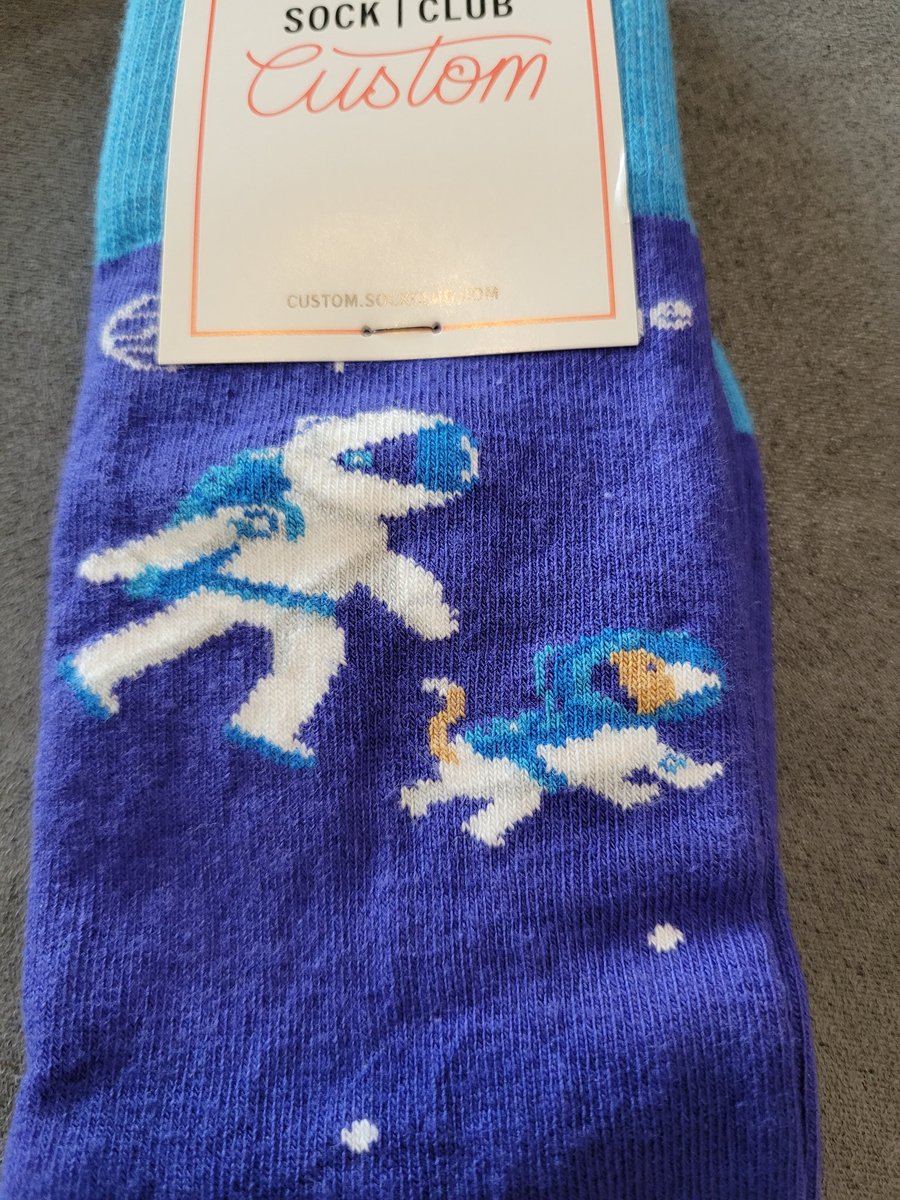 flickums5's tweet image. I&apos;ve been at #Infosec2023 for less than an hour and have already acquired the best swag anyone could possibly offer. Space dog socks! 😍