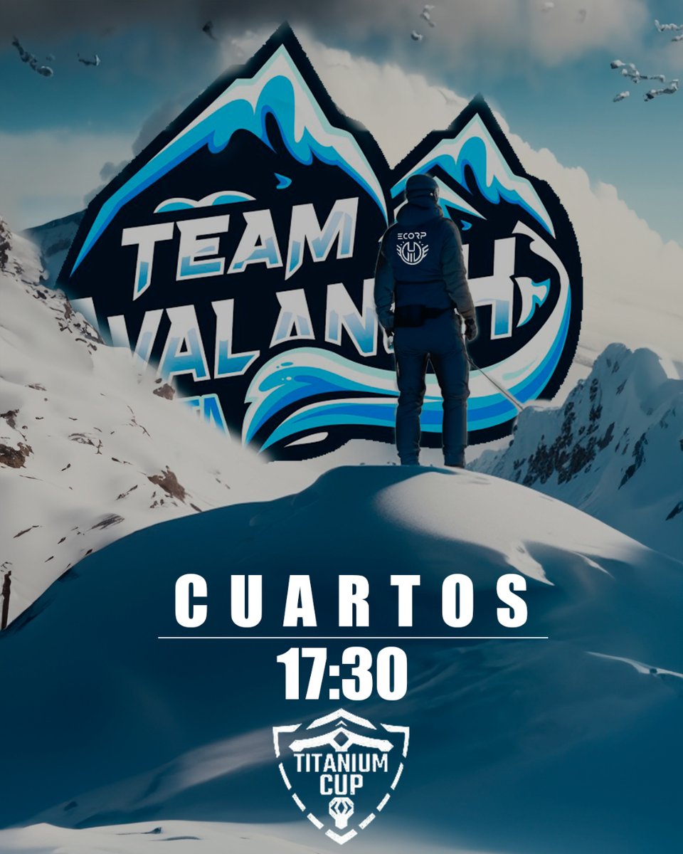 Primer partido de la <a href="/TitaniumCupEs/">Titanium Cup</a>

🏆 CUARTOS
🆚 <a href="/AvalanchTeam/">Team Avalanch</a> 
🕔 17:30 CEST

📺 twitch.tv/ticroswir

#WEMAKETHEWAY 💛 <a href="/pantatronic/">pantatronic</a> | <a href="/clubcostacity/">Club Costa City</a> | @aaronboria7