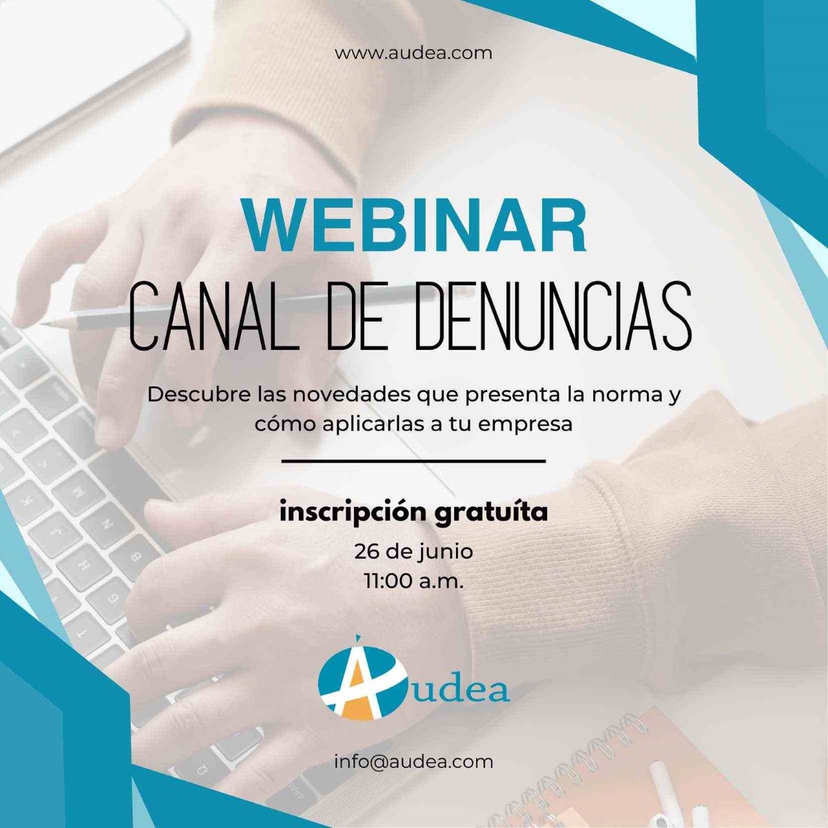 El 26 de junio os resolveremos todas vuestras dudas, y hablaremos sobre el Canal de Denuncias en este Webinar con nuestras expertas legales.
Si quieres enterarte de todas las novedades, y resolver todas las cuestiones, inscríbete y envíanos tus preguntas:
lnkd.in/dB6QaASQ