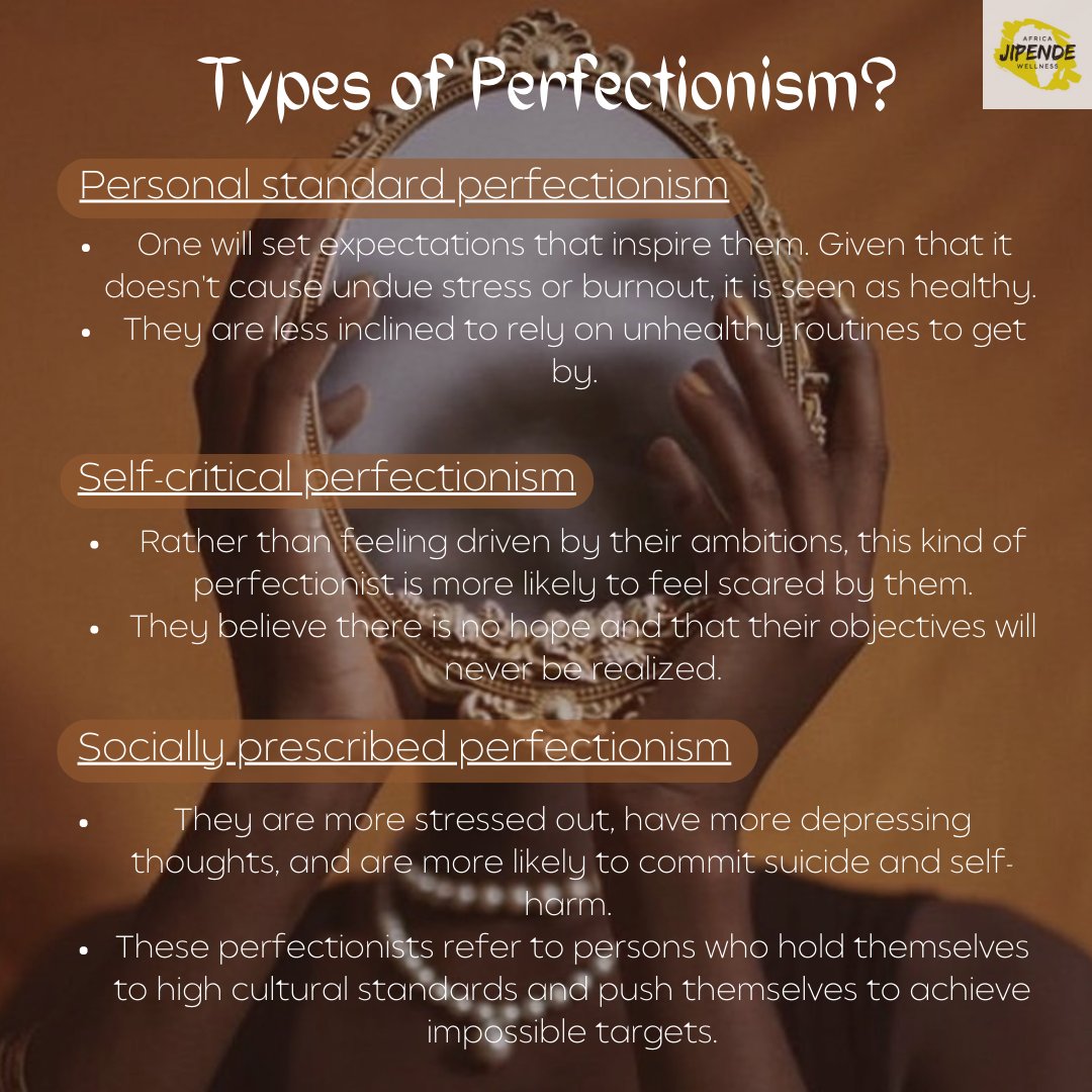jipendewellness's tweet photo. We started this month with Perfectionism as our topic. In psychology is a broad personality trait characterized by a person's interest in pursuing flawlessness and perfection. The posts below give a brief understanding of what Perfectionism is.

#mentalhealth #Perfectionism https://t.co/1ZYopa9NP2