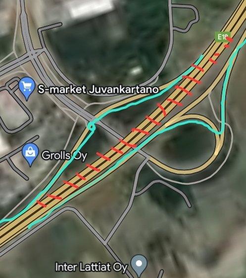 painajaiset's tweet photo. Tulipa yhtä ketjua selaillessa mieleen, et yksi iso epäsuhta pyöräinfrassa on eritasoliittymissä, missä pyörätie laitetaan menemään mäet tai kuopat, jos liittymä/ali-/ylikulku tarvitaan.
Miettikää jos autolla motarilla katkaistaisi liittymän ohittava pätkä. #pyöräily #infrafail https://t.co/bB3Ac86y5i