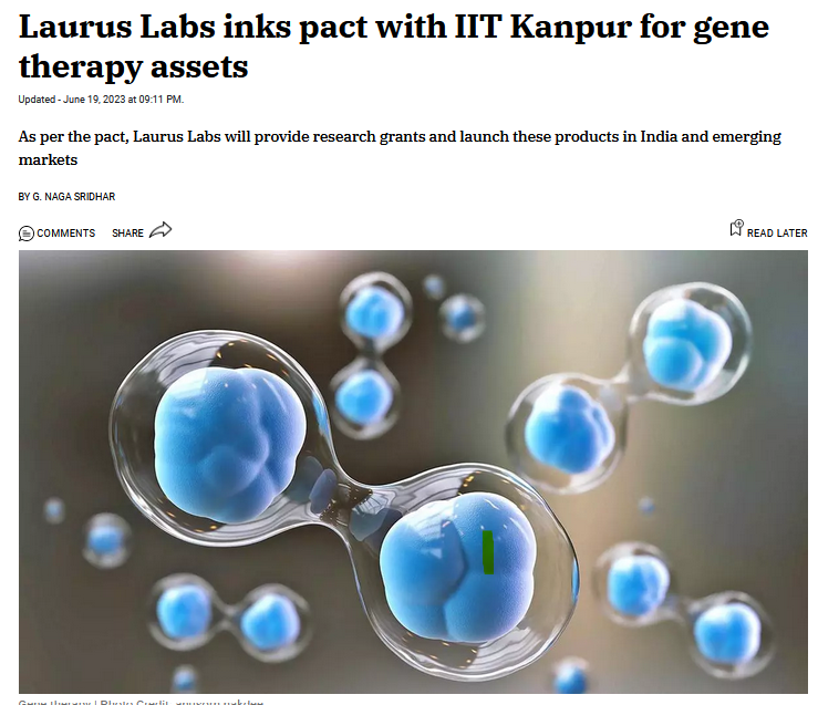 BSBEIITK1's tweet photo. The BSBE Department of IIT Kanpur is mighty proud of its faculty member Prof. Jayandharan G. Rao. 

The investment of a corporate entity in the laboratory research of Prof. Rao marks a new era in the industry academia relationship in India. https://t.co/EB6PwDfcMn