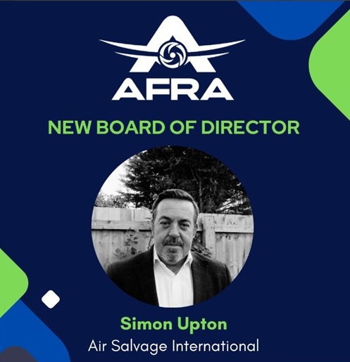 AFRA was formed 17 years ago in Chateauroux, France by seven industry leaders, and as one of the original founding members, it gives us great pride to retain our position on the Board – congratulations to Simon! For further information please see weblink: airsalvage.co.uk/simon-upton-vo…