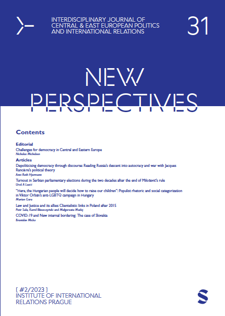 Issue Two of New Perspectives 2023 is now out! With the issue focussing on Challenges to Democracy in Central and Eastern Europe. Outstanding essays from Anni Hjermann on Russia, Uros Lazics on Serbia, Marton Gera on Hungary, Piotr Sula on Poland and Micko Branislav on Slovakia.
