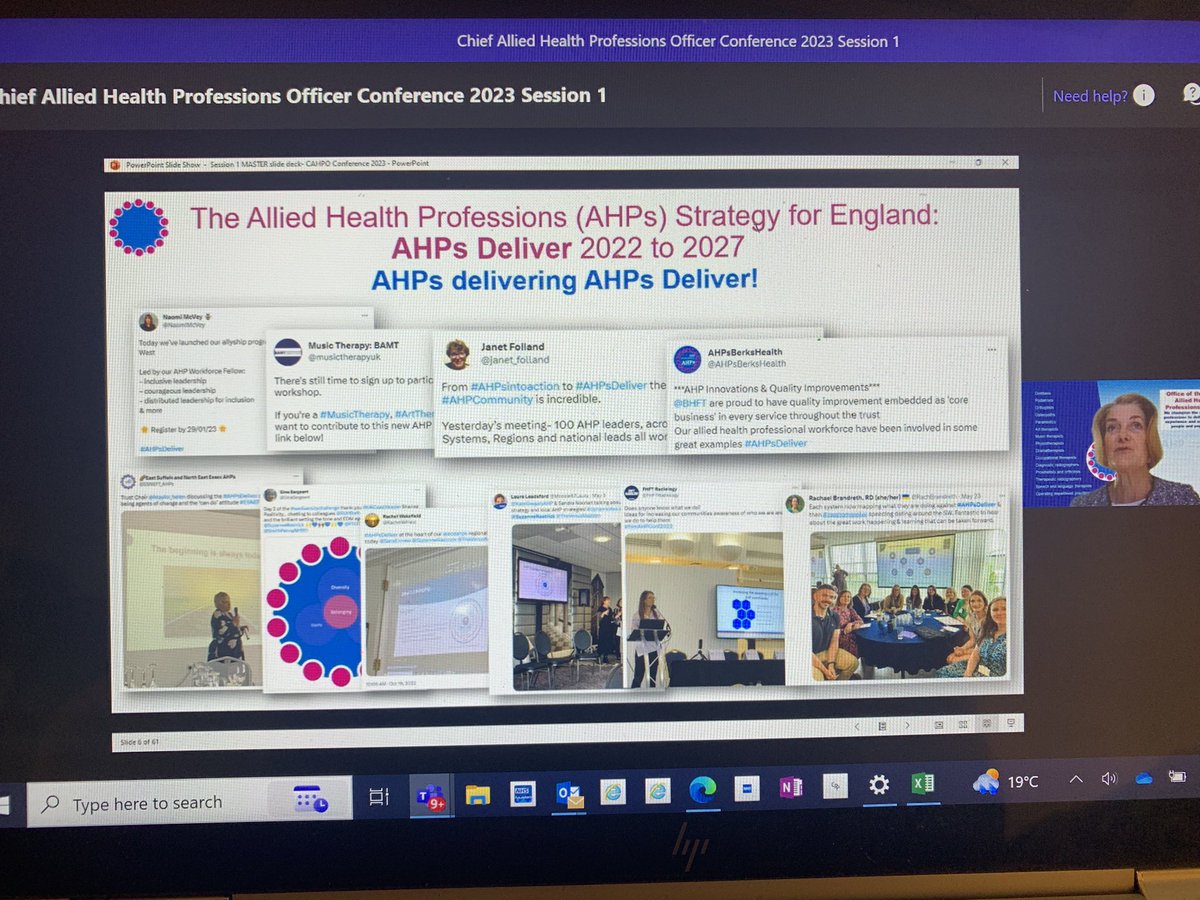 Great to see the @ESNEFT_AHPs conference referenced in the #CAHPO2023 opening presentation #learningtogether