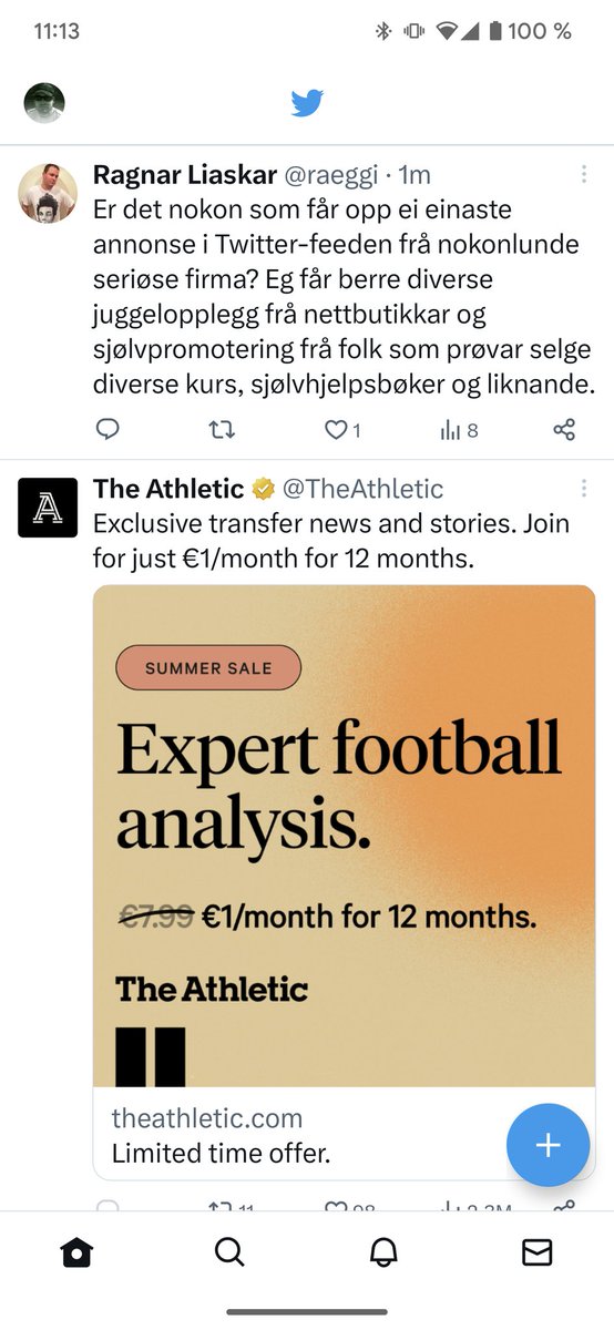 ragnargj's tweet photo. @raeggi Funny you should ask (men tror det er eneste seriøse reklamen. Ellers er det tåpelige produkter, selvpromotering og ulne NGO'er jeg tror er fake) https://t.co/qvdECdfzzO