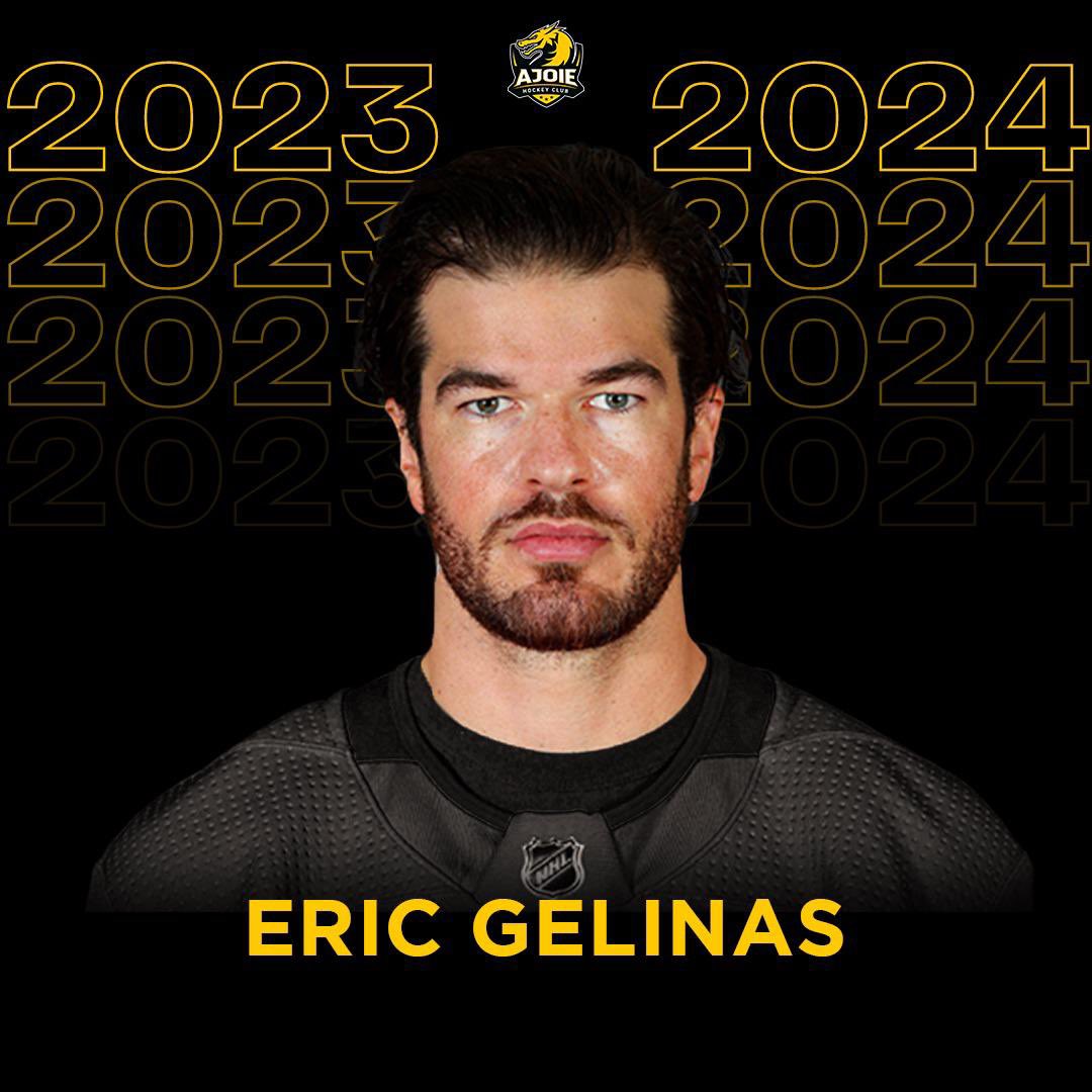 𝐒𝐢𝐠𝐧𝐚𝐭𝐮𝐫𝐞 ✍️

Le HC Ajoie a le plaisir d’annoncer l’arrivée pour une saison du solide défenseur Eric Gélinas. Le Québécois a paraphé une entente d’une saison avec les Jaune &amp; Noir ! 

🟡⚫️
