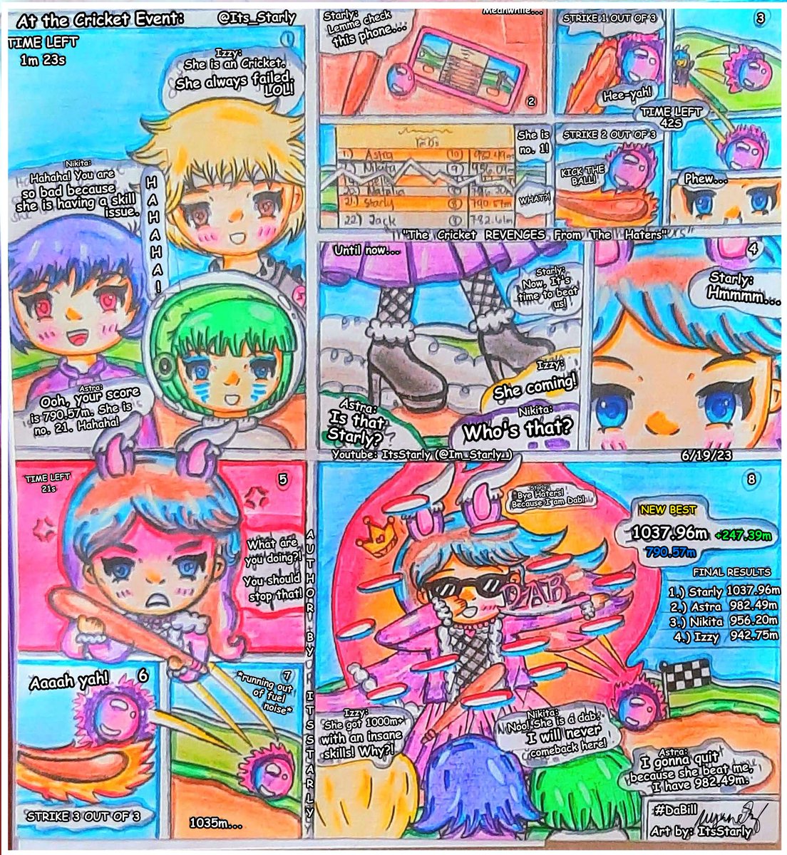 Its_Starly's tweet photo. "The Cricket REVENGES From the Haters" Comic Strip Art
#DaBill

"Hey! Don't forget to zoom in first."

#HillClimbRacing2 @HCR_Official_ https://t.co/OTnSMPC94L