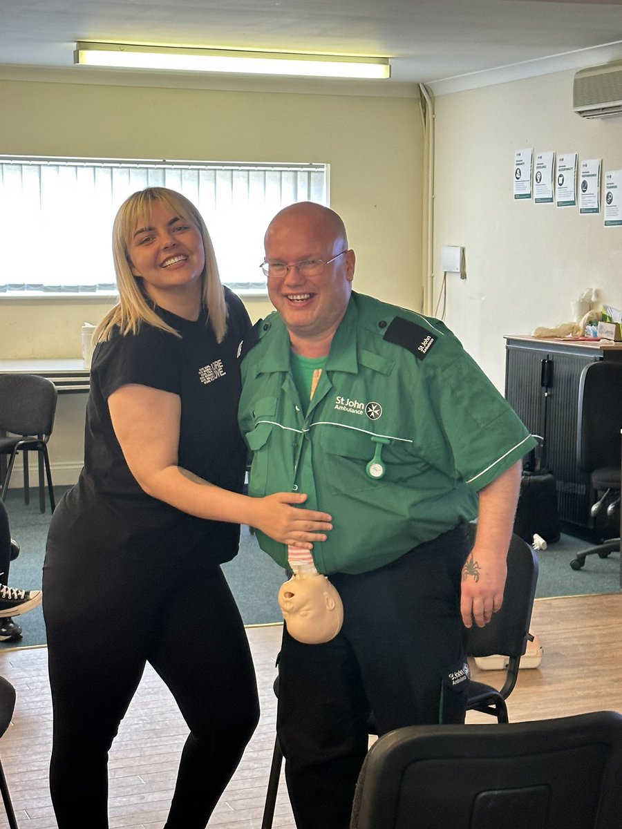 Having a great day with @SJAOperations with @stjohnambulance people learning about choking our scenario was the pregnant person