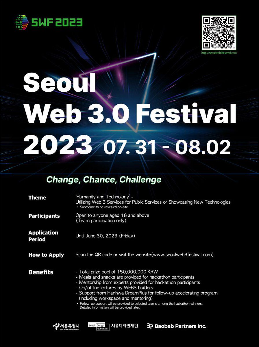 🌟 Calling all tech enthusiasts and innovators! Don't miss the opportunity to dive into the world of Web3 with LBank at the electrifying Seoul Web3 Festival! 
seoulweb3festival.com
#SeoulWeb3Festival #TechRevolution #Web3Innovation #LBank