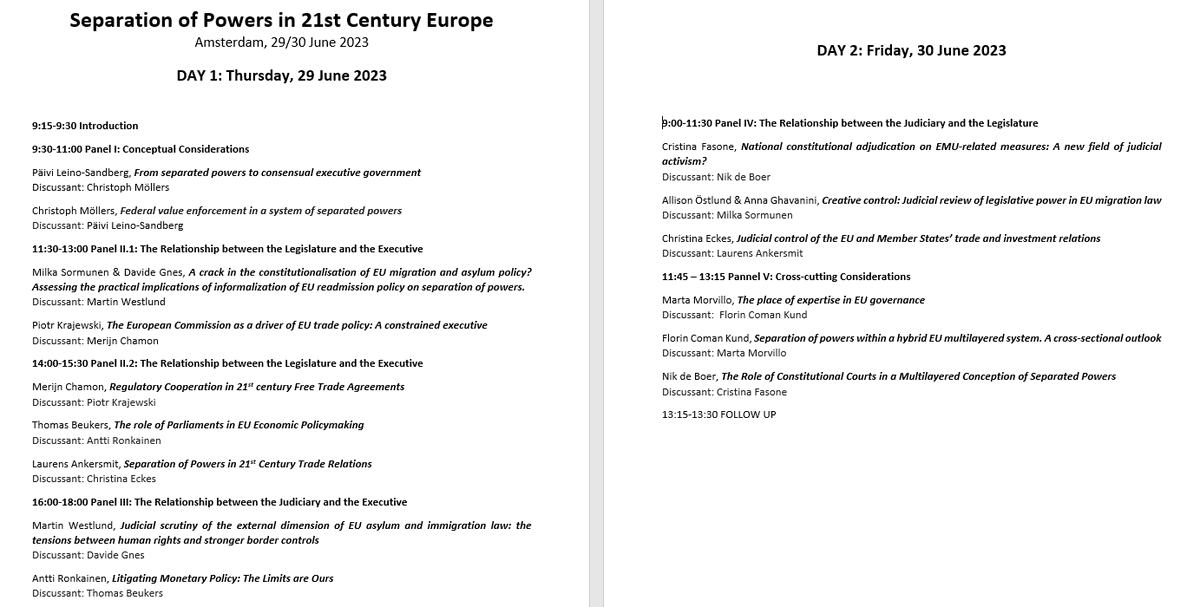 Separation of Powers conference, 29-30 June.

Drop in to listen to these legal experts discuss the EU's democratic challenges. 👇

More info and register for the zoomlink.
acelg.uva.nl/content/events…