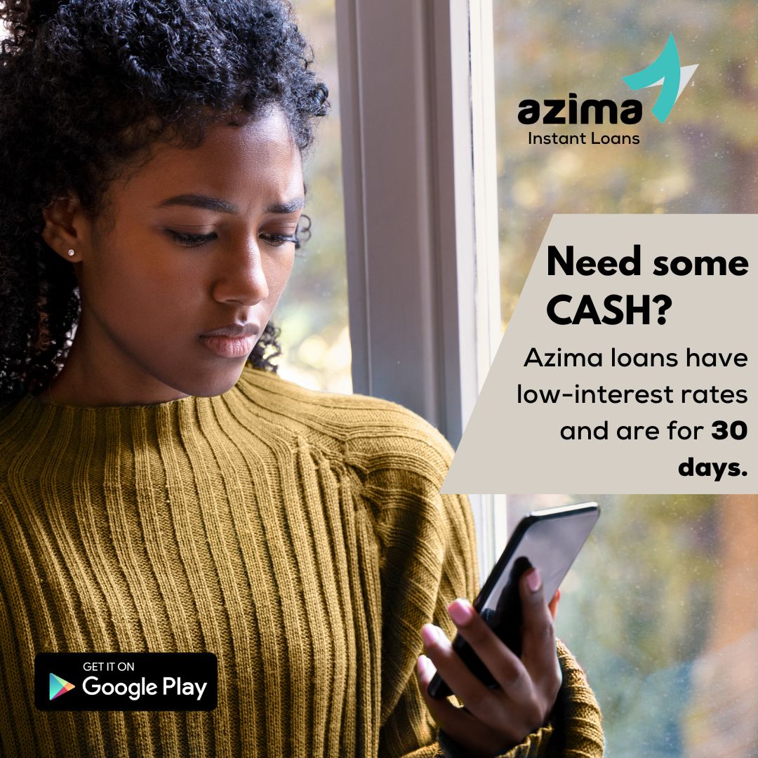 AzimaApp's tweet photo. "Need a little help getting by? Our micro loans have low
interest rates and a 30-day repayment period, so you can pay it back when it's convenient for you. Apply today!"
#Azima #MicroLoans https://t.co/bwgPN6StKS