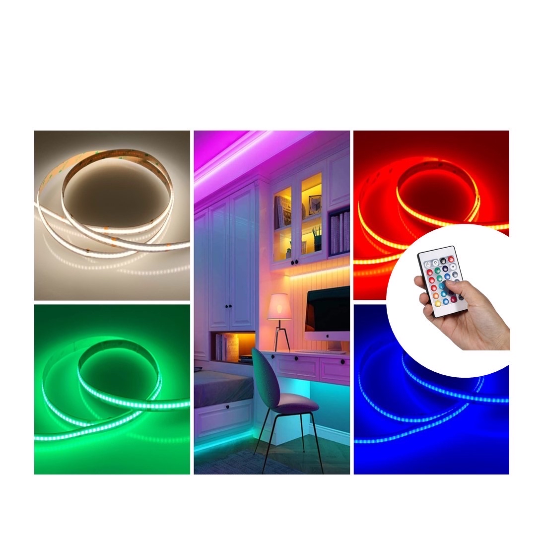 Check out our RGB &amp; warm white COB LED

💡 3M self adhesive backing for easy installation
💡 Available in up to a 5m length
💡 Compatible with our RF Remote control &amp; RF Wall mounted Controller Panel

Shop here: buff.ly/3p90v0p

#LuxorLightingUK #ModernLighting