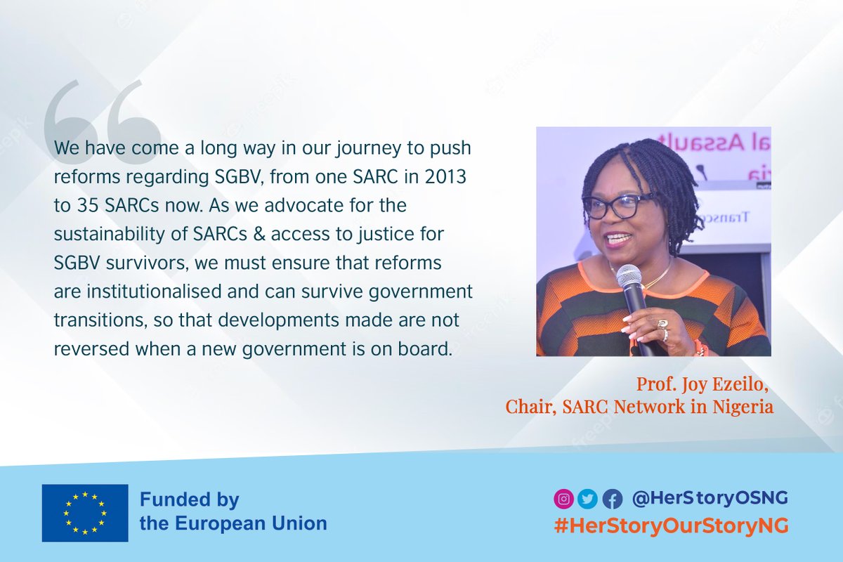 #ThrowbackQuote 🔔
'As we advocate for the sustainability of SARCs & access to justice for SGBV survivors, we must ensure that reforms are institutionalized and can survive govt transitions so that developments are not reversed when a new govt is on board.' @NgoziEzeilo
 #EndSGBV