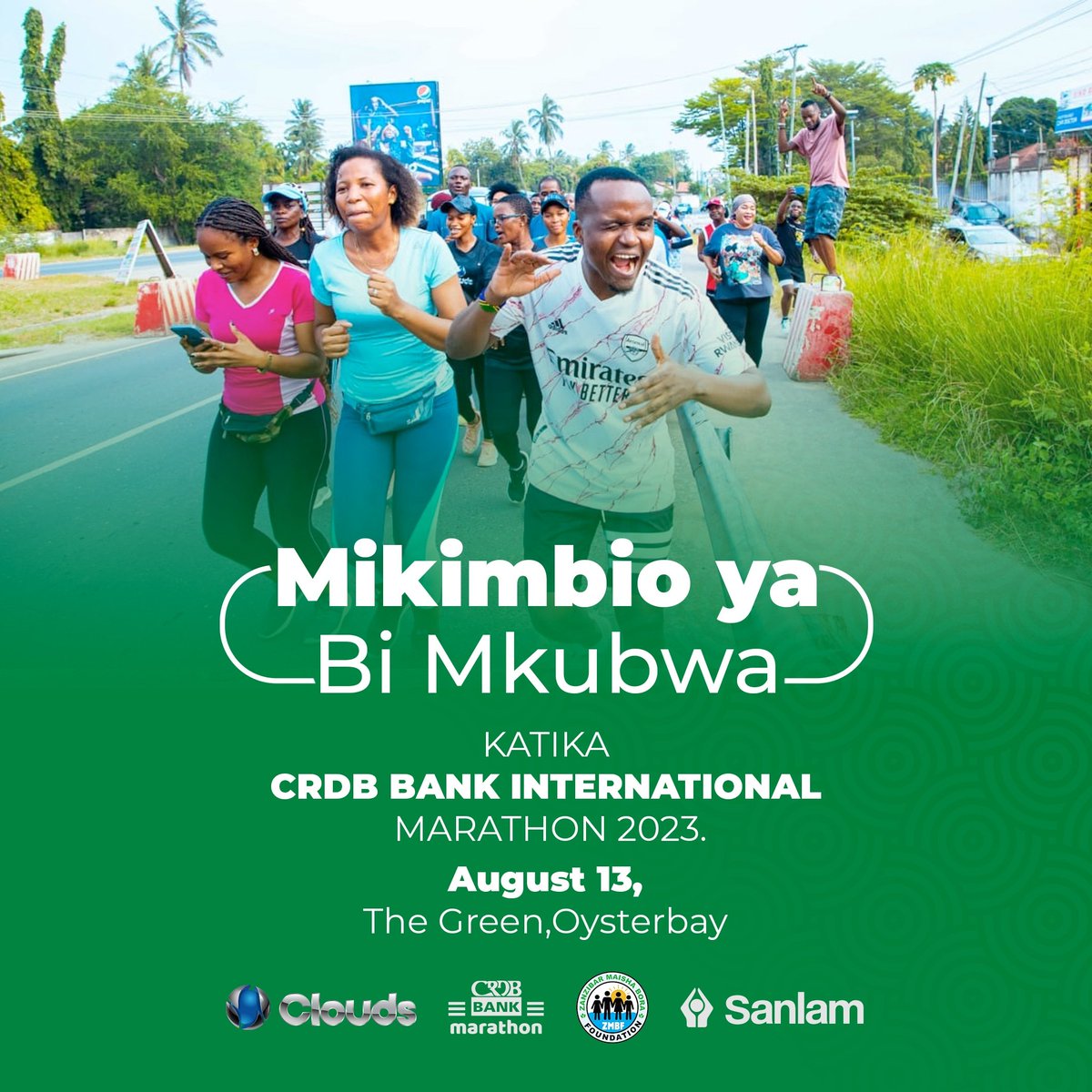 Kibasiiiiiiiiii cha Wacloudsnia Mjengoni hicho kiko tayari na #MikimbioYaBimkubwa! karibu uungane nasi #Cloudsmediagroup na @CRDBBankPlc pamoja tusambaze tabasamu 

Hakikisha kikundi chako hakikosi hiyo #Agosti13 pale viwanja vya #GreenGrounds #OysterBay DSM kuwa sehemu ya histor