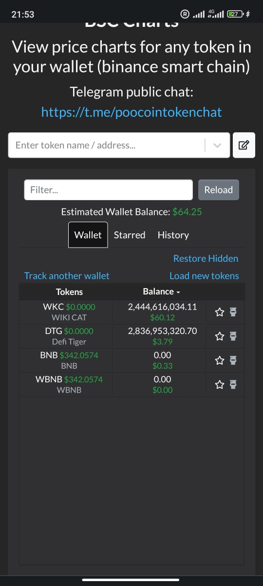 @sirmapy I bought wikicat and dtg via poocoin then and always watched it via poocoin because I hadn't added the contract address to metamask

This was my holding before my wallet got wiped. I'm just surprised how it happened but it was moved by; 0x3dc28db38633c4bb9f6b8b00312213300090fd1b