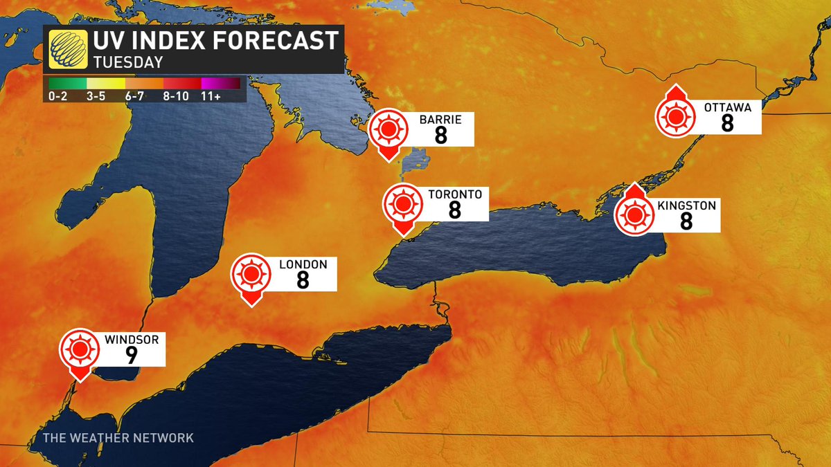 RhythmTheMet's tweet image. With high UV indexes today, remember to take the extra precautions. 

#Toronto #UVindex #ONWx #WeatherUpdate #Barrie #Kingston #Ottawa #Windsor #London #SummerHeat #sunscreen