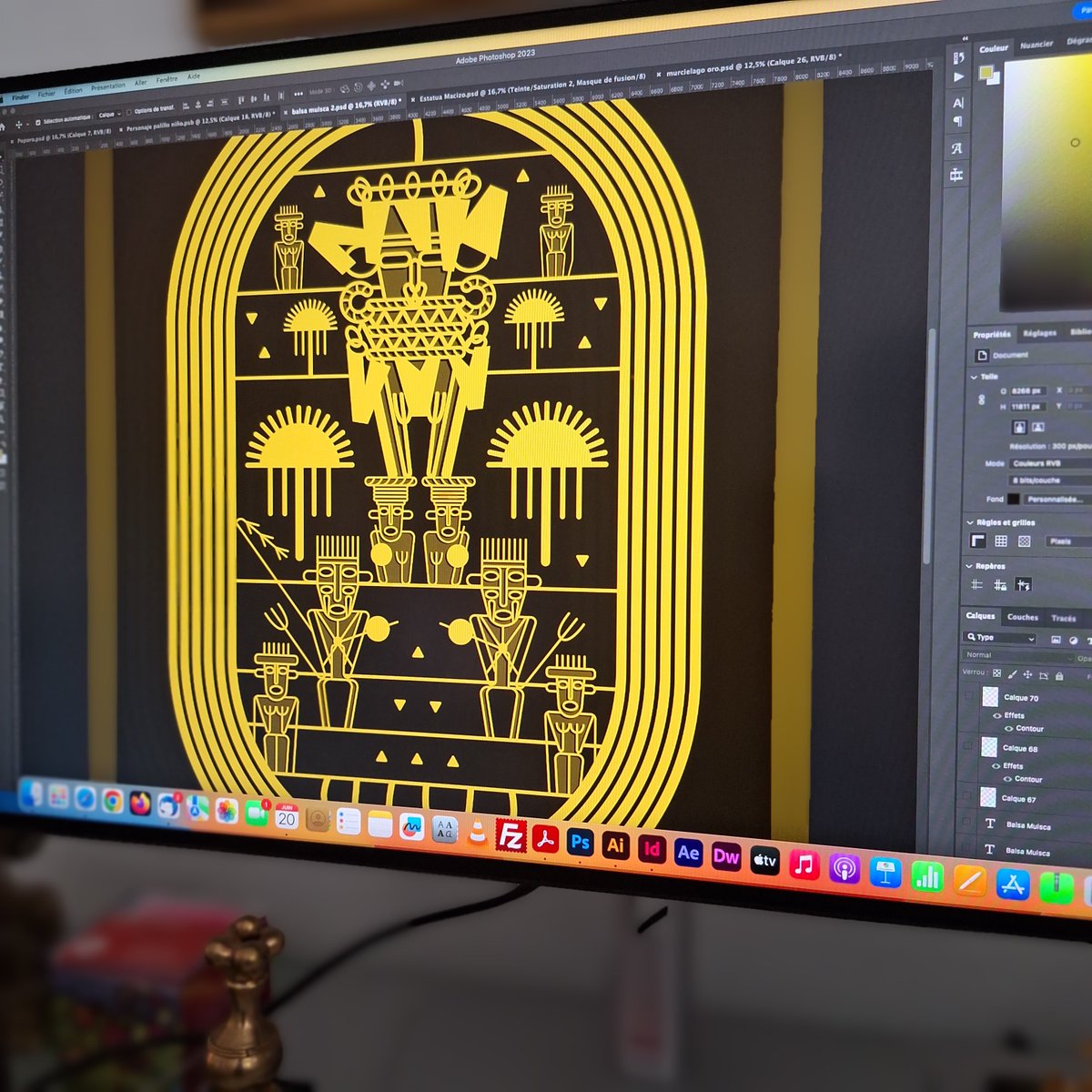patricedecaro's tweet photo. Travaux en cours sur le thème de l'art précolombien revisité, en vue d'une exposition d'affichage. #affichedesign #graphicart #artprecolombien #artwork #affichedeco #artpicture #artposter #designposter #colombia #sanagustin #balsamuisca #diseño #diseñografico #artlover #arte https://t.co/ns4x0kpvM0