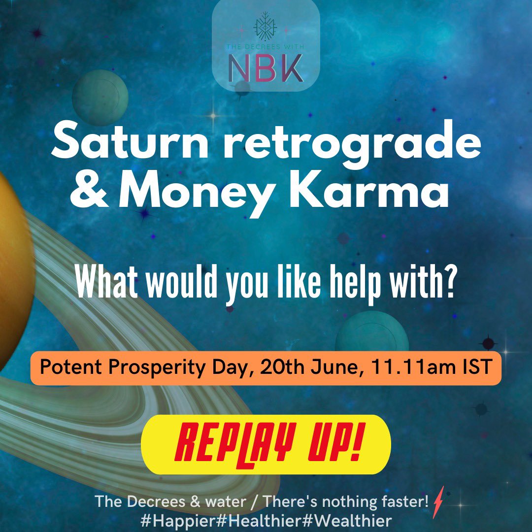 NBKspeedster's tweet photo. 😀 Today’s #PotentProsperity Day Call Replay:
https://t.co/6W28SxwGux
#SaturnsRetrograde #Retrogrades #Karma #Money #MoneyKarma #NidhuBKapoor #TheDecrees #EnergyHealing #MoonEnergy https://t.co/iQURJ85FBk