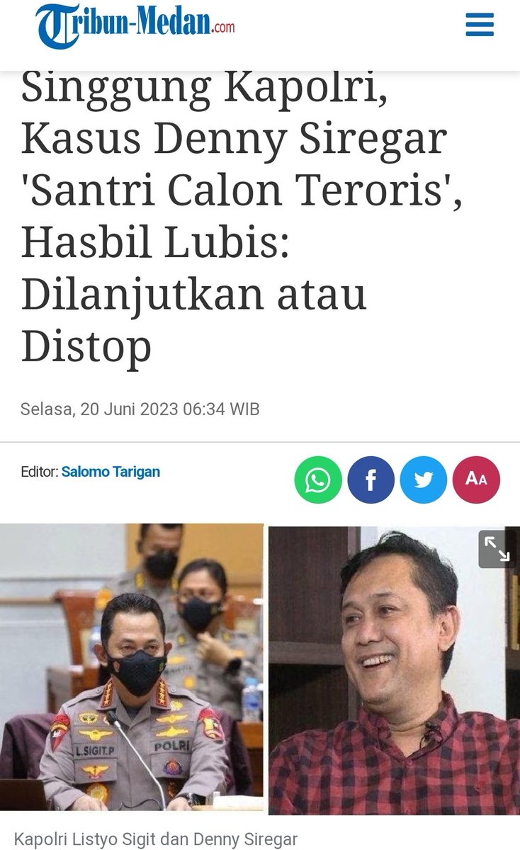 Hasbil_Lbs's tweet photo. Pak @ListyoSigitP @CCICPolri @Poldametrojaya_ cuitan saya terkait kasus @Dennysiregar7 sudah mulai naik ke media2 ini. Mohon jangan dianggap enteng Pak Sigit. Kami akan terus menunggu updatenya. 

Sahabat Up sekali lagi untuk minggu ini ✊️

Link: https://t.co/WsYKTK8L6c https://t.co/JC9pqZi7LE