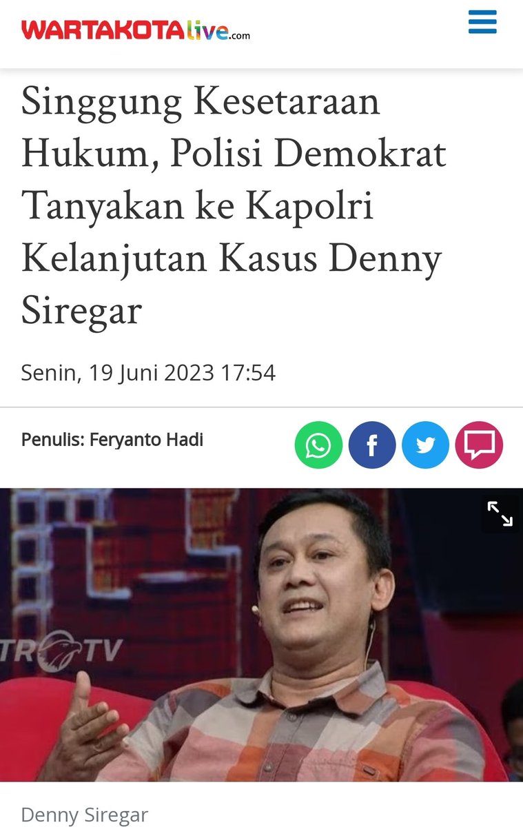 Hasbil_Lbs's tweet photo. Pak @ListyoSigitP @CCICPolri @Poldametrojaya_ cuitan saya terkait kasus @Dennysiregar7 sudah mulai naik ke media2 ini. Mohon jangan dianggap enteng Pak Sigit. Kami akan terus menunggu updatenya. 

Sahabat Up sekali lagi untuk minggu ini ✊️

Link: https://t.co/WsYKTK8L6c https://t.co/JC9pqZi7LE