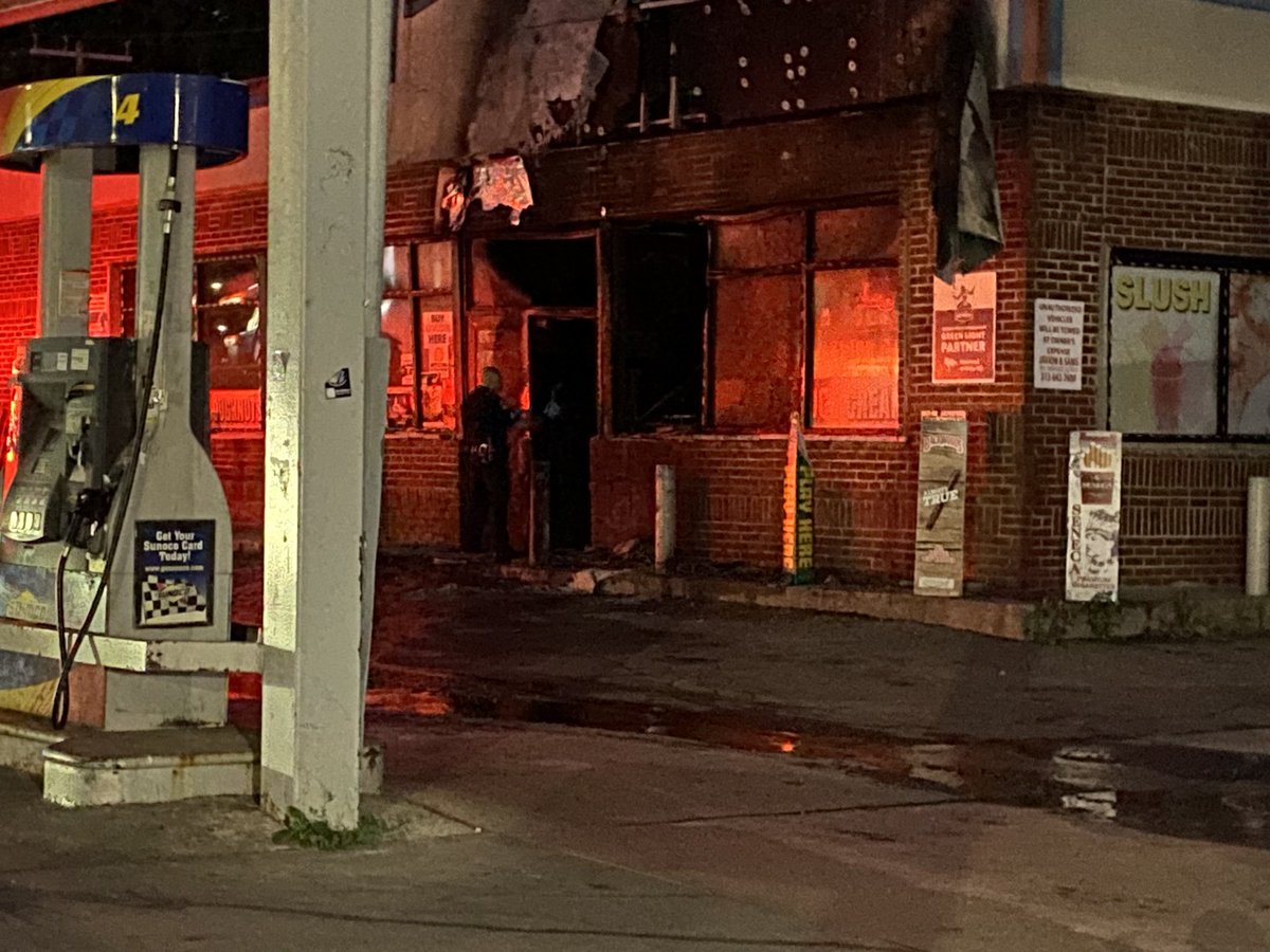 Mike Campbell on Twitter "Somebody torched a gas station on 7 Mile
