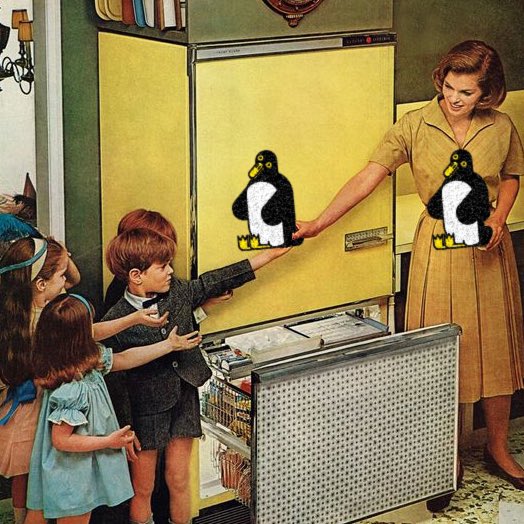 Stukuls's tweet image. A Penguin for everyone! There’s plenty to go around!

#allmodcons #refrigerator #cold #kids #kitchen #eat #eating #recipe #freezer #food #foodie #kitchendecor #home #homesweethome #kids #familyfirst #penguin #penguins #企鵝 #펭귄 #пингвин #ペンギン #pingüino.