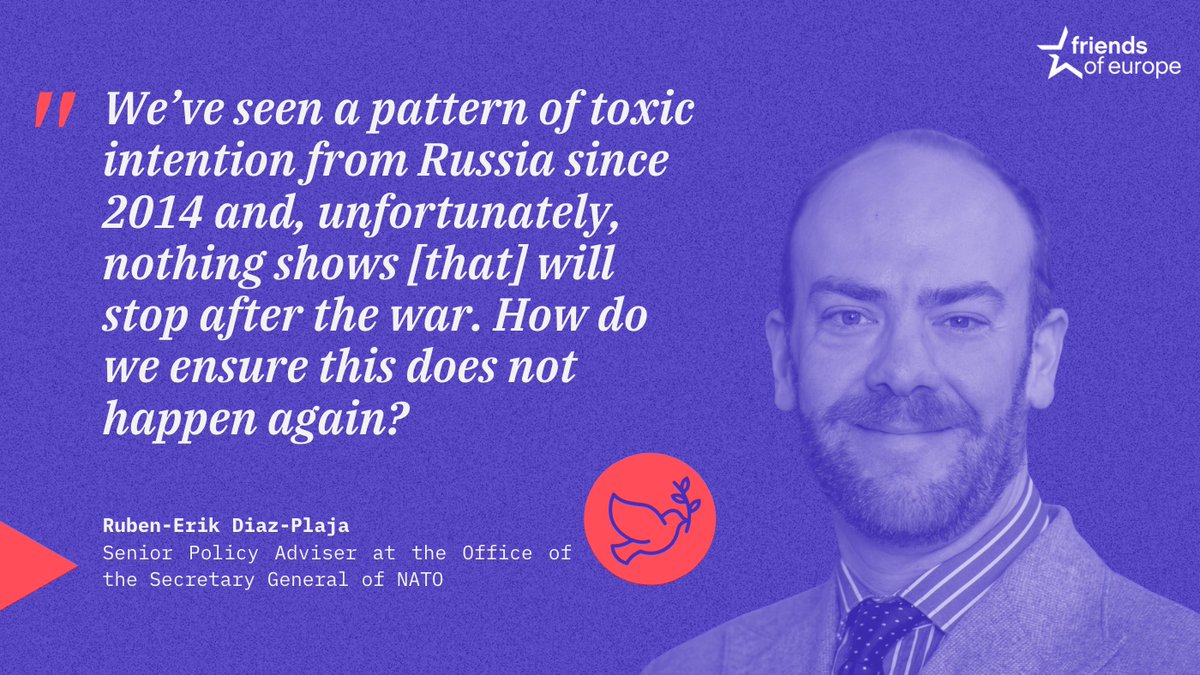 FriendsofEurope's tweet photo. 💬 Speaking at our #PSDSummit, Ruben-Erik Diaz-Plaja - @rdiazplaja, from @NATO's Policy Planning Unit, highlights the key question that should guide Europe's security policy in the decade ahead.