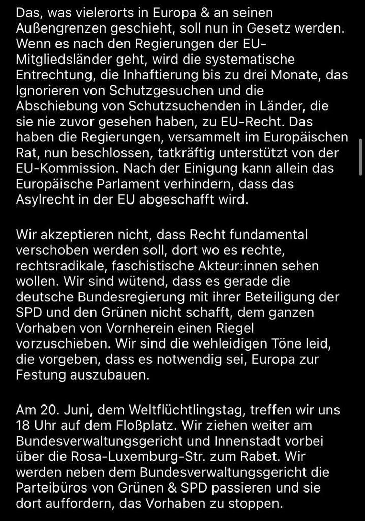 antifa13122000's tweet photo. #LE2006 

Demo
Zuflucht Europa statt Festung Europa 

Wann 20.6. 
BEGINN : 18:00 
Wo floßolatz 
Ende: Rabatt https://t.co/nAw5eVgVeM