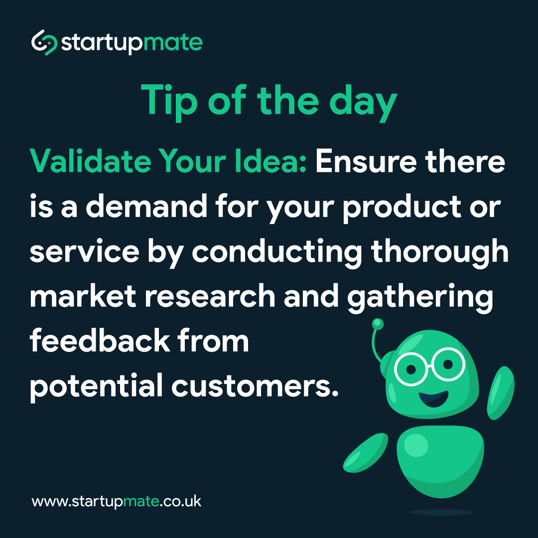 Pro-tip for startups: Validate your idea before taking off!

Conduct thorough market research, gather feedback, and ensure demand for your product or service.

#ConsultingAgency #Branding #StartupTips #BrandingAgency #BusinessTips #TuesdayTips #ValidateYourIdea #Startupmate