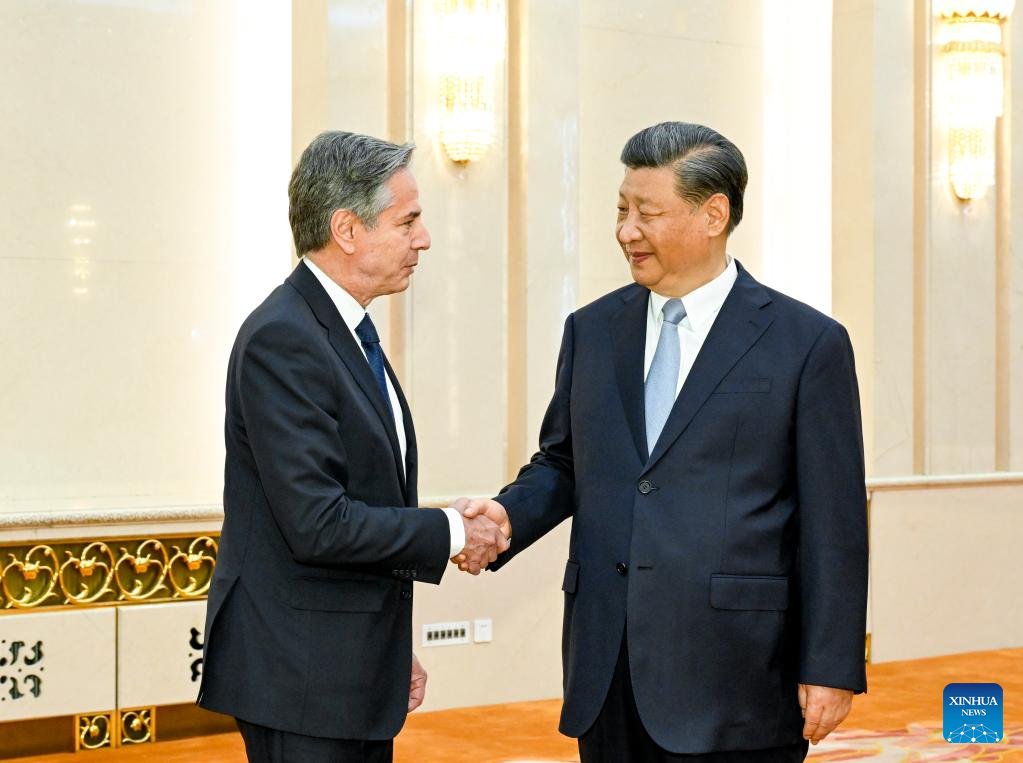 🤝 Chinese President Xi Jinping emphasizes stable 🇨🇳🤝🇺🇸 relations in the meeting with U.S. Secretary of State Antony Blinken. Both leaders committed to managing differences responsibly for global peace and development. 

#ChinaUSRelations #GlobalCooperation 🌍🌐